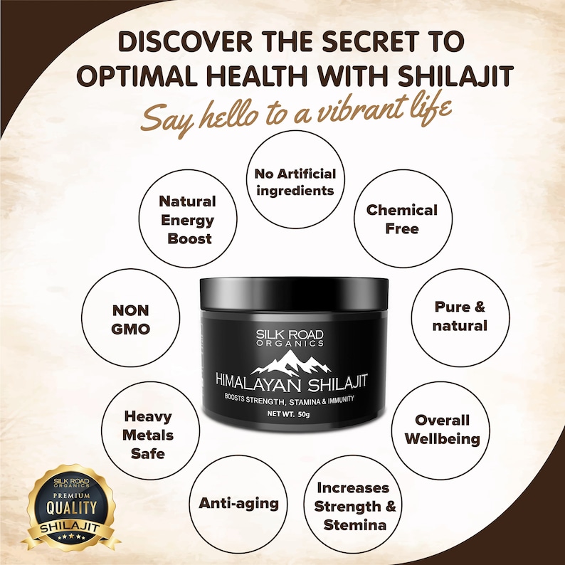 Natural Himalayan Shilajit Resin, Fulvic Acid, 85 Trace Minerals, Energy Support (30g Pouch)