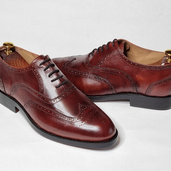 Handmade Goodyear Welted Shoes for Men, Leather Upper, Leather Outsole, Leather Insole.