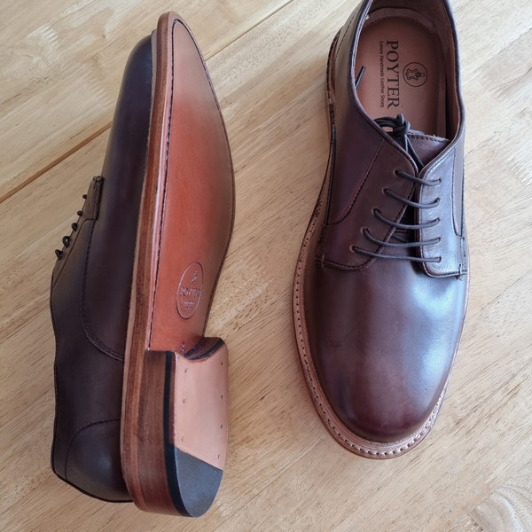 Handmade Goodyear Welted Shoes for Men, Leather Upper, Leather Outsole, Leather Insole.