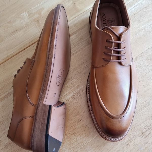 Handmade Goodyear Welted Shoes for Men, Leather Upper, Leather Outsole, Leather Insole.