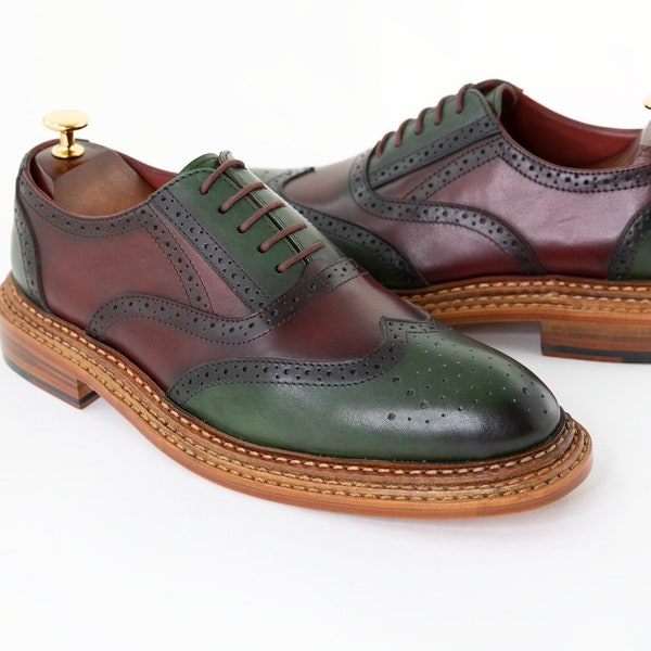 Norwegian Triple Welted Handmade Shoes for Men, Leather Upper, Leather Outsole, Leather Insole.