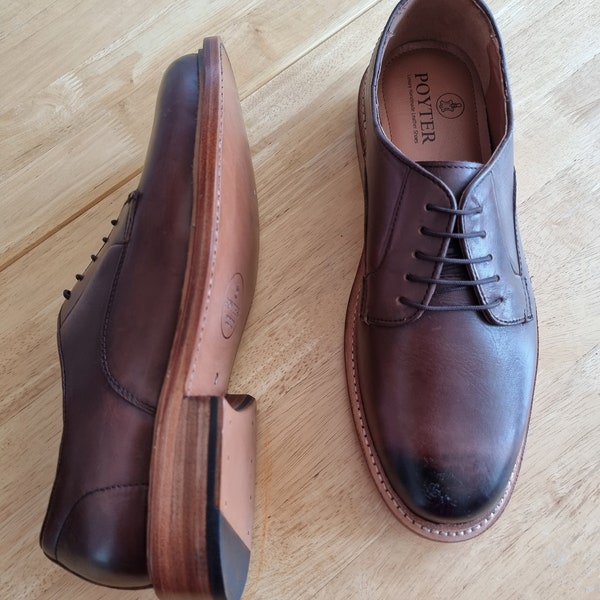 Handmade Goodyear Welted Shoes for Men, Leather Upper, Leather Outsole, Leather Insole.