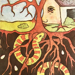 Limited Edition Etching, What Lies Beneath by Lazymuse Press