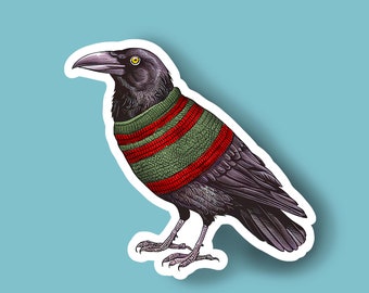 Sweater raven Crow sticker, bird sticker, animal stickers, birder, birds