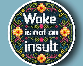 Woke sticker, social justice stickers, equality, embroidery