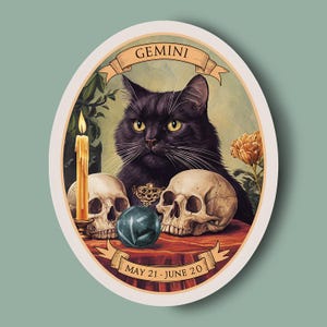 Gemini sticker, gemini cat, zodiac stickers, horoscope cat stickers