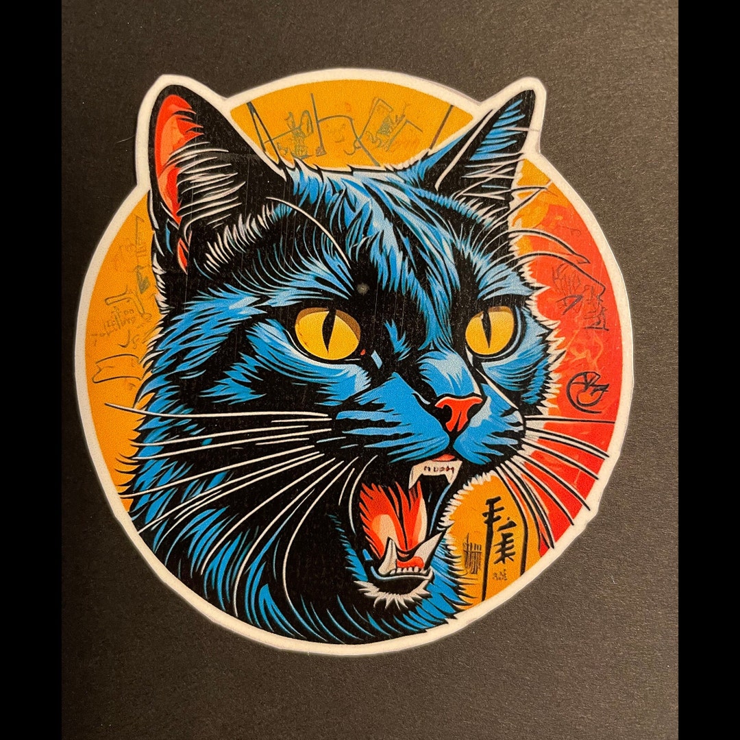 Black Cat Vinyl Sticker Decal for Laptop Water Bottle Halloween Good ...