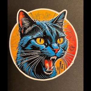 Adesivo de vinil de gato preto para laptop garrafa de água Halloween boa sorte