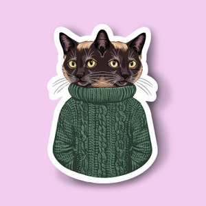 Siamese Cats stickers, siamese twins, cat lover gift