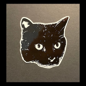 Adesivo de gato preto para boa sorte Gato preto
