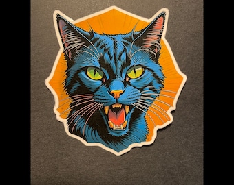 Sticker Halloween chat noir : vinyle autocollant coloré pour ordinateur portable