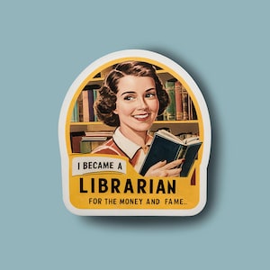 Sticker bibliothécaire amusant : cadeau rétro pour bibliothèque, résistant à l'eau