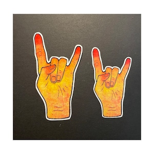 Vinyl Sticker Decal Diecut, Sign of the Horns