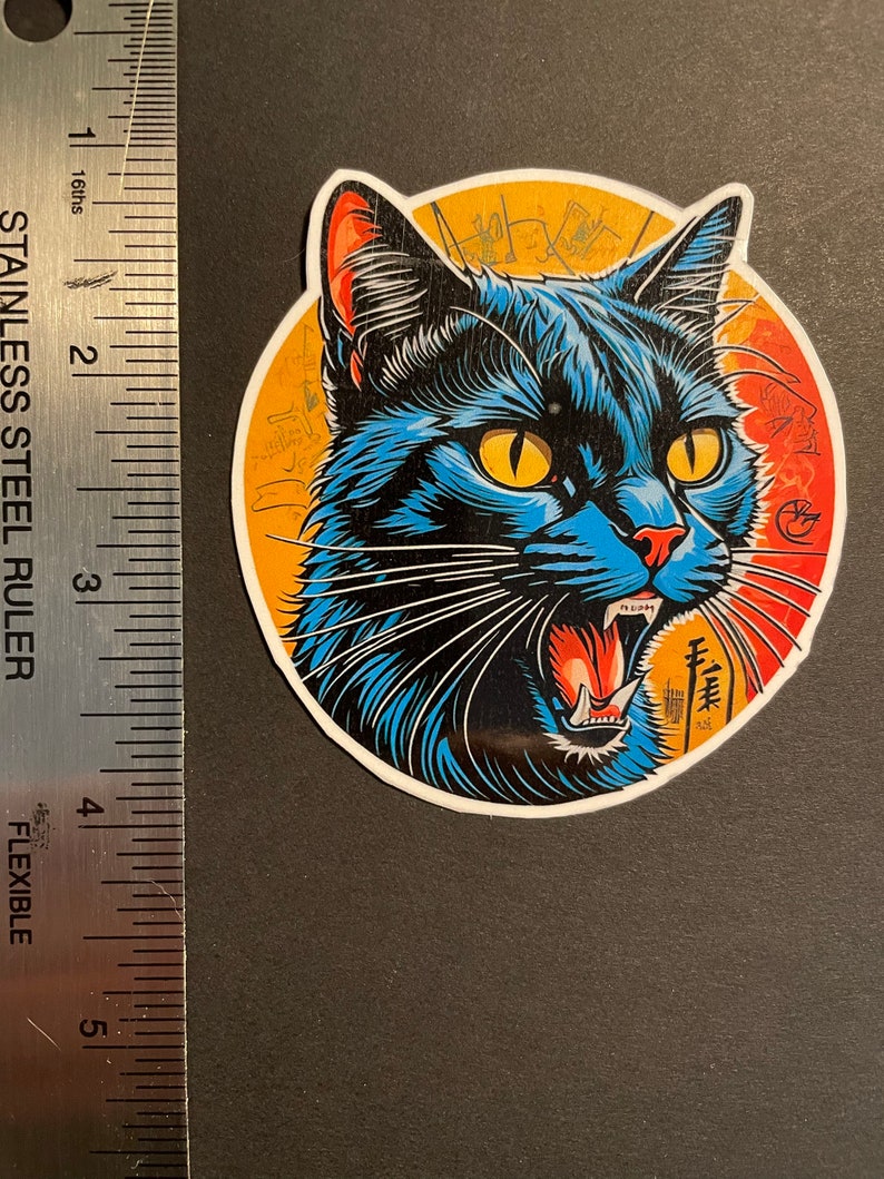 Black Cat Vinyl Sticker Decal for Laptop Water Bottle Halloween Good ...