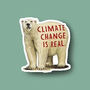 Klimaänderung Aufkleber, Eisbär Aufkleber, Umweltaufkleber