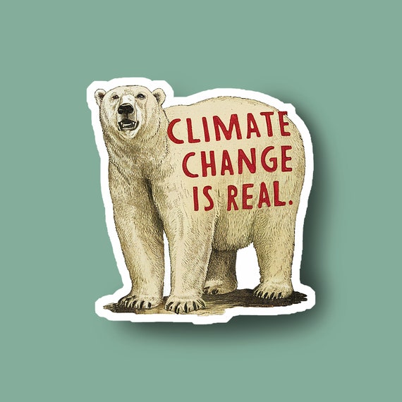 Climate Change Sticker, Polar Bear sticker, Environment stickers
