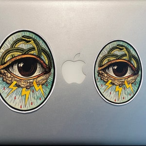 Tarot Card Sticker Art Decal, All Seeing Eye, water bottle sticker, laptop decoration, vintage sticker, gifts under 10 image 6