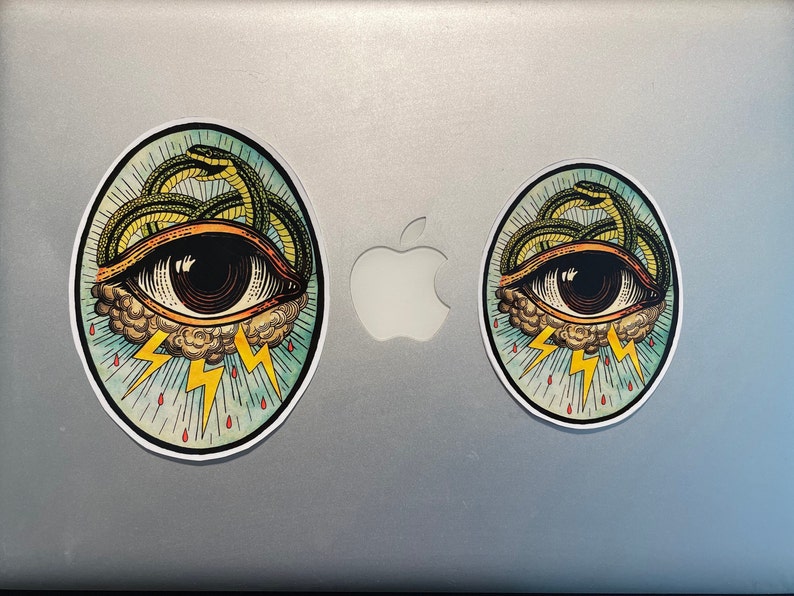 Tarot Card Sticker Art Decal, All Seeing Eye, water bottle sticker, laptop decoration, vintage sticker, gifts under 10 image 6