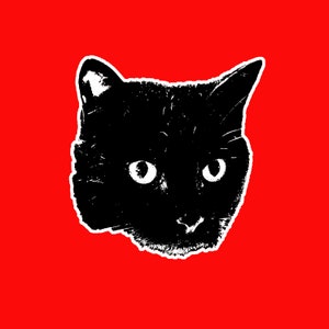 Cute Cat Sticker, Black cat, Laptop stickers, water bottle sticker, cat art
