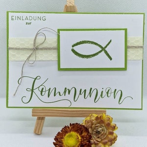 Einladung Einladungskarte Kommunion Konfirmation  Handgefertigt