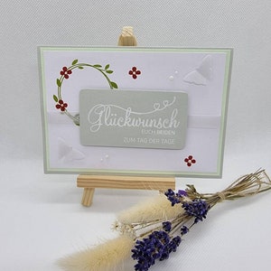 Glückwunschkarte Hochzeit Brautpaar Handgefertigt