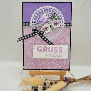 Gruss mit Liebe Handgefertigt Grußkarte