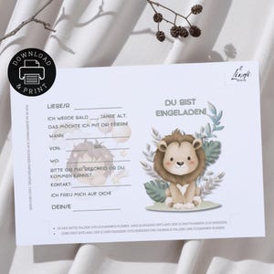 Invitation Lion | Digital print | to print yourself | PDF
