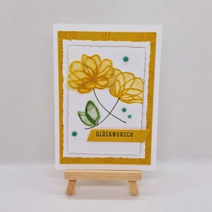 Geburtstag Glückwunschkarte Blume Handgefertigt