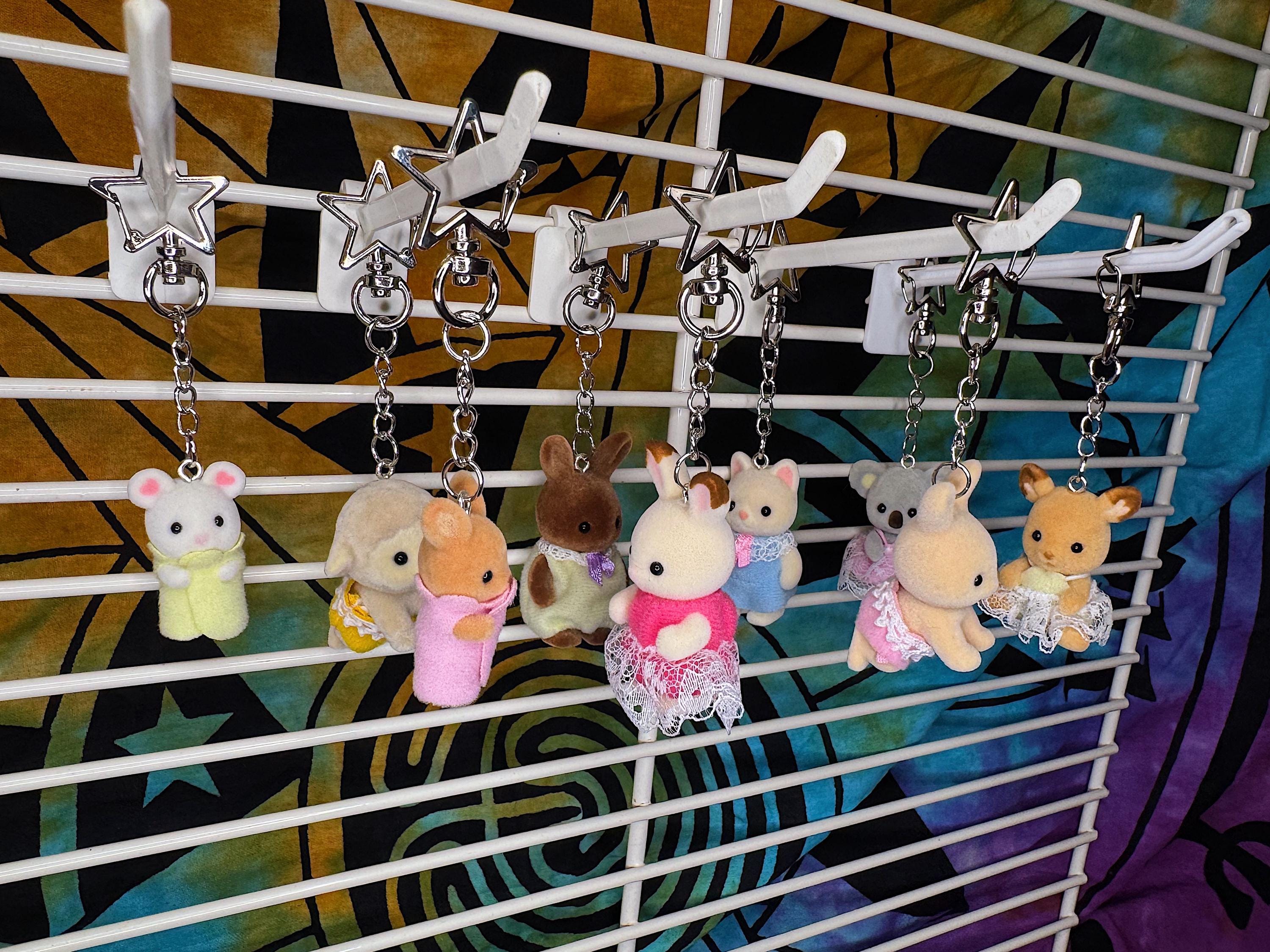 Flocked Baby Calico Critter Keychains