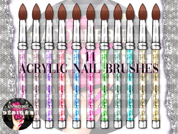 11 Acrylic Nail Brushes Clipart PNG 300dpi High Res. Beauty - Etsy