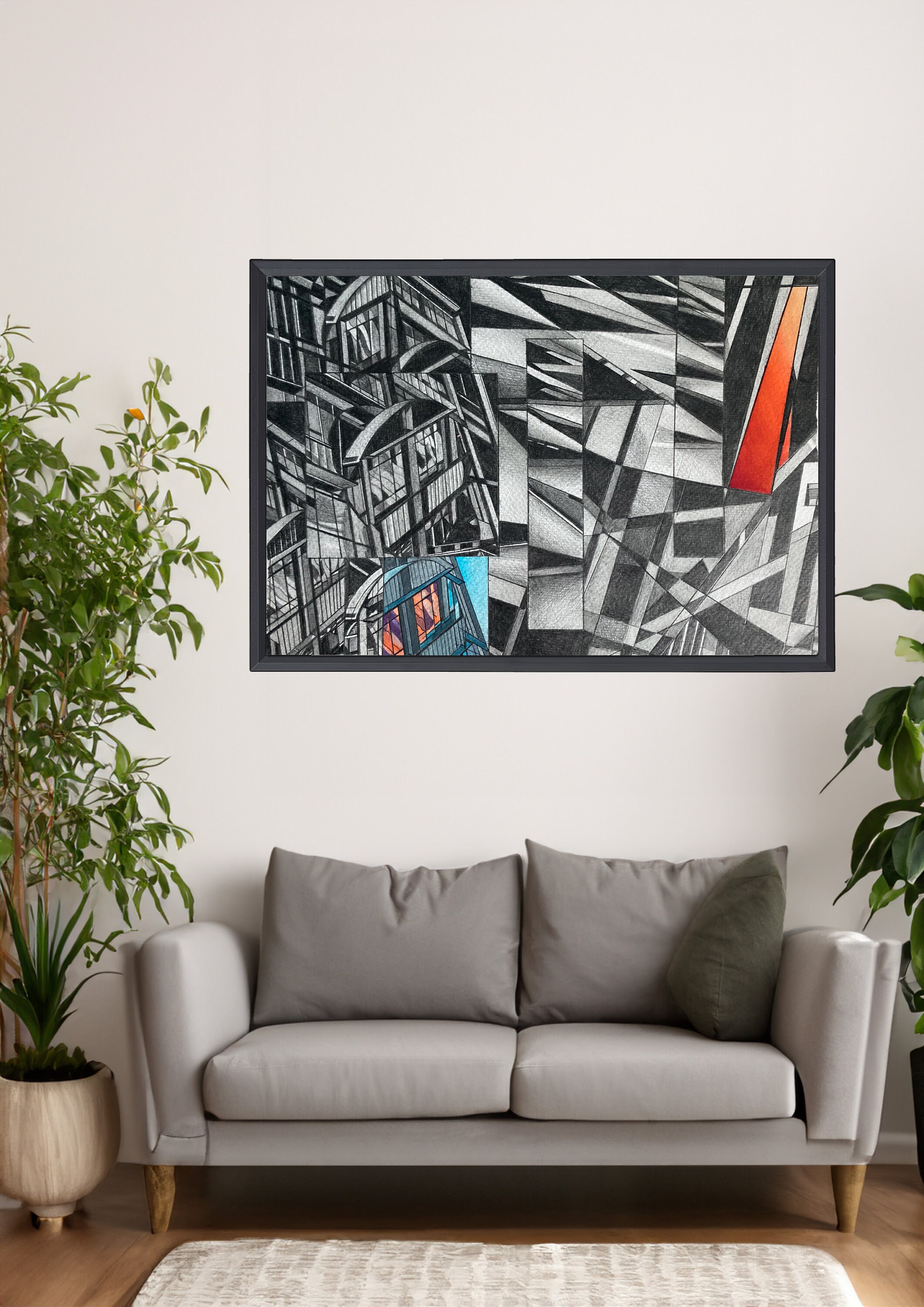 Abstracte huizen afdrukken