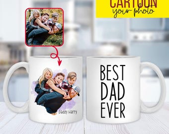 Custom Dad Mug For Dad Birthday Gift Ideas For Father Day Special Present Photo Cartoon Coffee Cup Unique Design Custom Portrait Ceramic Mug