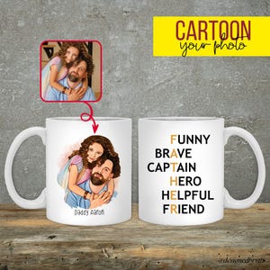 Personalisierte Vatertagsbecher Vatertagsgeschenk Benutzerdefinierte Dadbecher Cartoon-Fotobecher Bester Dadbecher Geschenkideen für Papa Bestes Geschenk für Papa Papa Geburtstag