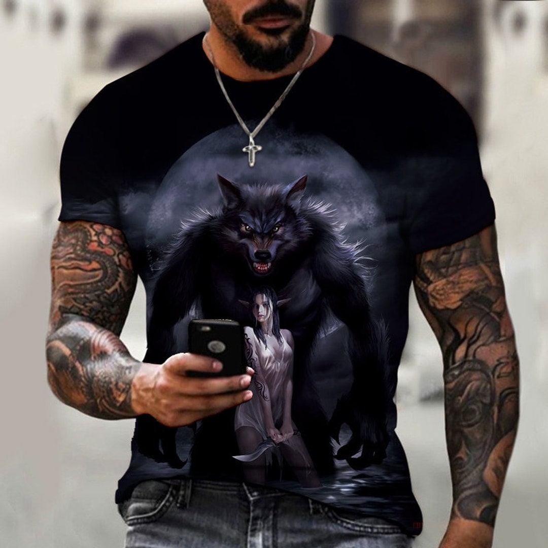 Black Wolf Shirt Warm High Quality Tshirt Top Tank Shirt Gift Etsy