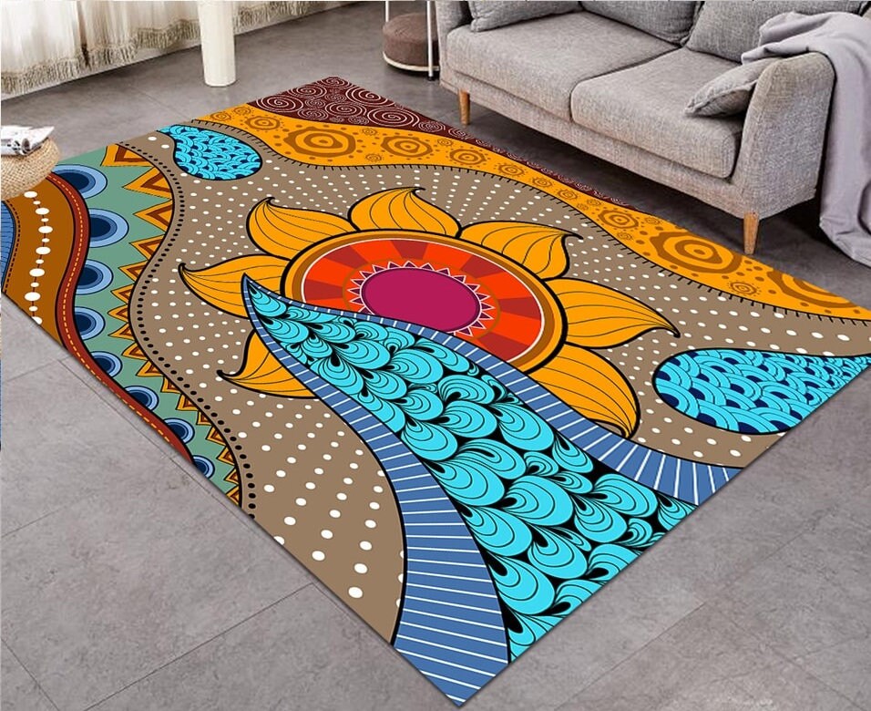 Colorful 3D Printed Carpet Custom Sizes Carpets Custom Designs Etsy