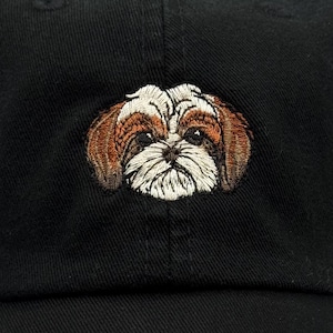 Dog Face Baseball Hat SHIH TZU – Embroidered Pet Hat with Name – Gift for Dog Lovers –