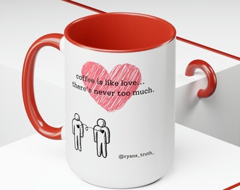 Two-Tone Coffee Mugs, 15oz