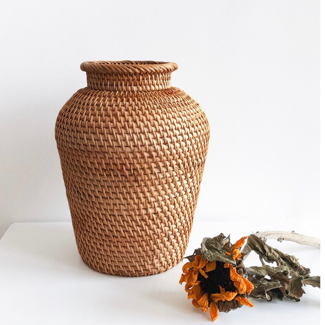Rattan Floor Vases for Dry Flowers Handmade Vase Boho Decor Etsy