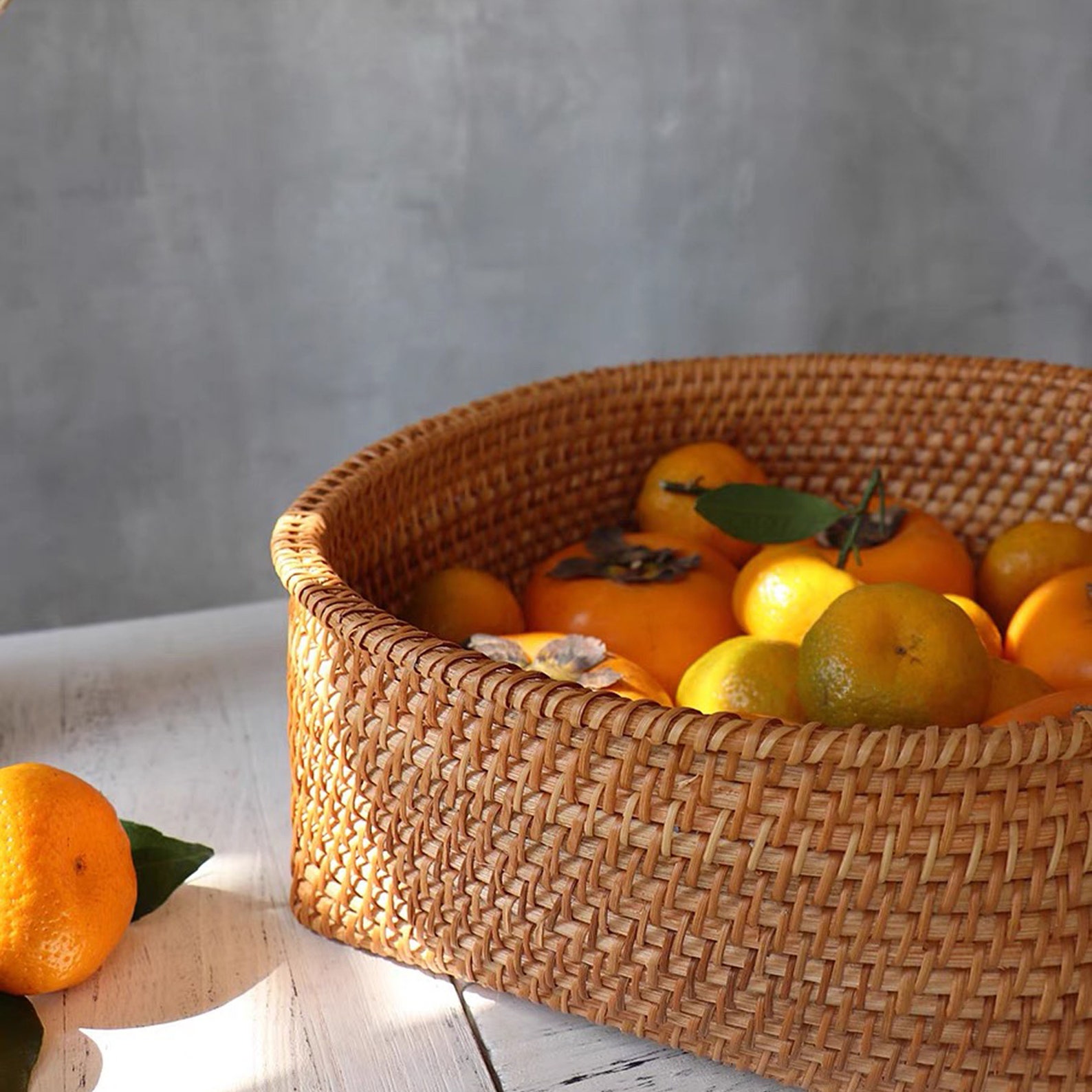 Rattan Fruits Basket Wicker Fruit Bowl Woven Bread Basket Etsy