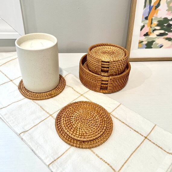 Woven drink coasters discount