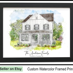 Custom House Portrait, Personalized Gift for Clients, Personalized Realtor Closing Gift, New Home Gift, Realtor Gift Buyers or Sellers image 4