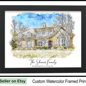 Custom House Portrait, Personalized Gift for Clients, Personalized Realtor Closing Gift, New Home Gift, Realtor Gift Buyers or Sellers image 5