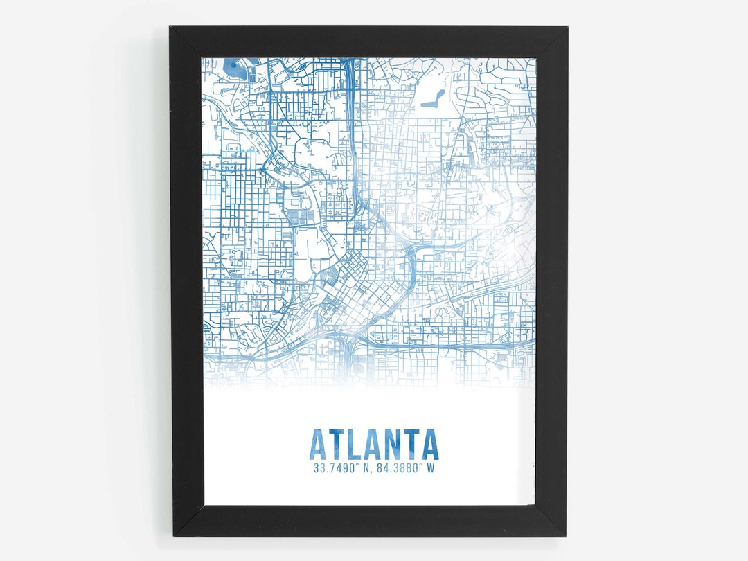 City Map, Street Map, Watercolor, Custom Map, Any City, Map Art Etsy