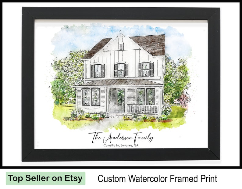 Custom House Portrait, Personalized Gift for Clients, Personalized Realtor Closing Gift, New Home Gift, Realtor Gift Buyers or Sellers image 2