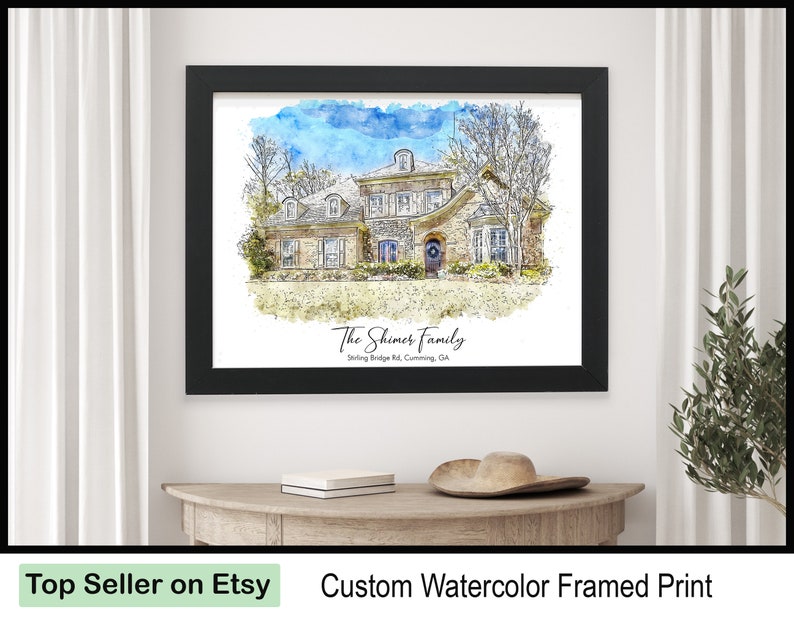 Custom House Portrait, Personalized Gift for Clients, Personalized Realtor Closing Gift, New Home Gift, Realtor Gift Buyers or Sellers image 3