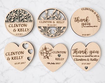 Personalized Wooden Wedding Favors – Laser Engraved Keepsake for Guests