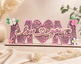 Laser Cut MOM Decoration Sign