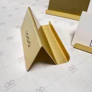 Porta biglietti da visita in metallo, scatola porta biglietti da visita da scrivania per ufficio, clip per biglietti in ottone personalizzata