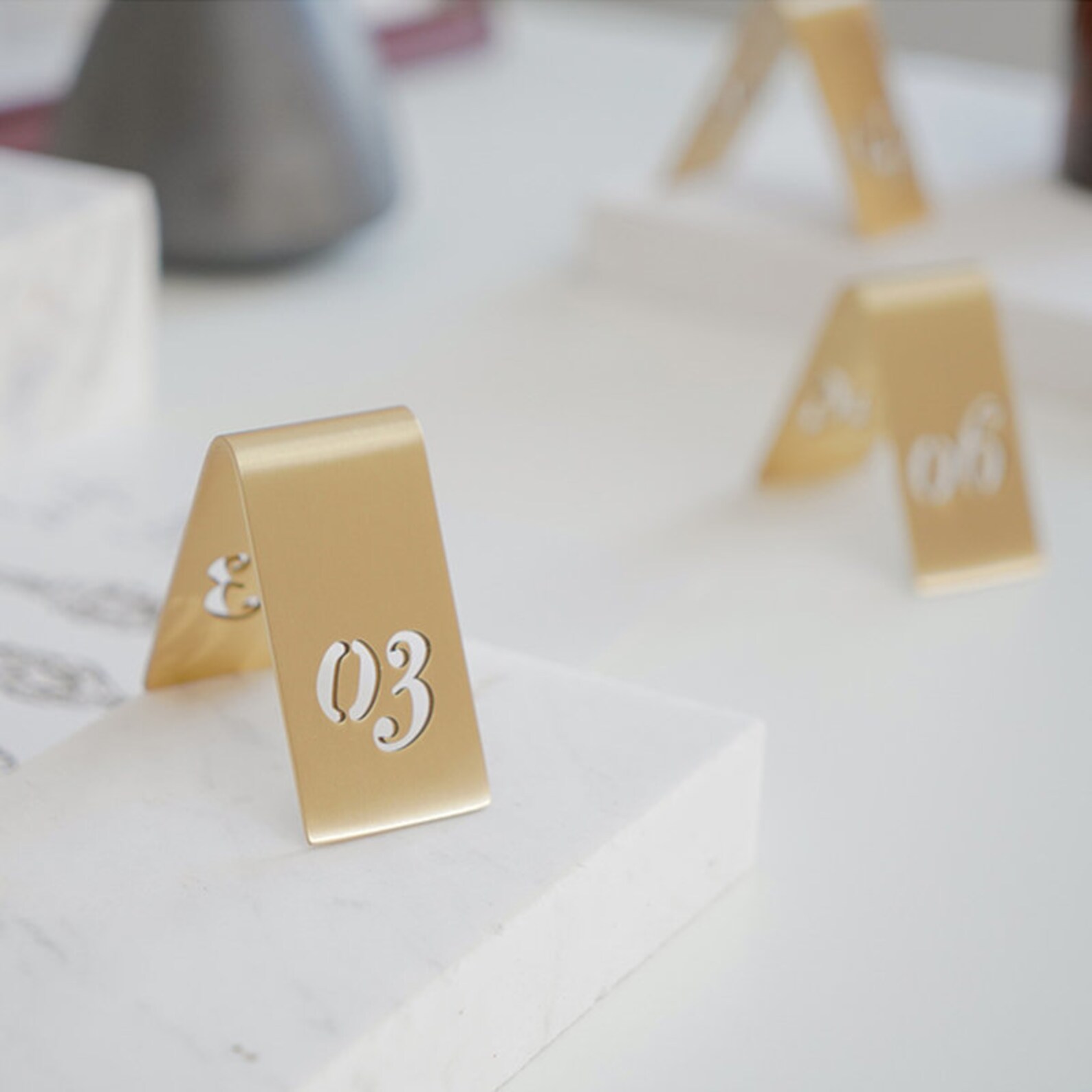 Brass Table Number Plates, Cafe Table Numbers, Doublesided Restaurant