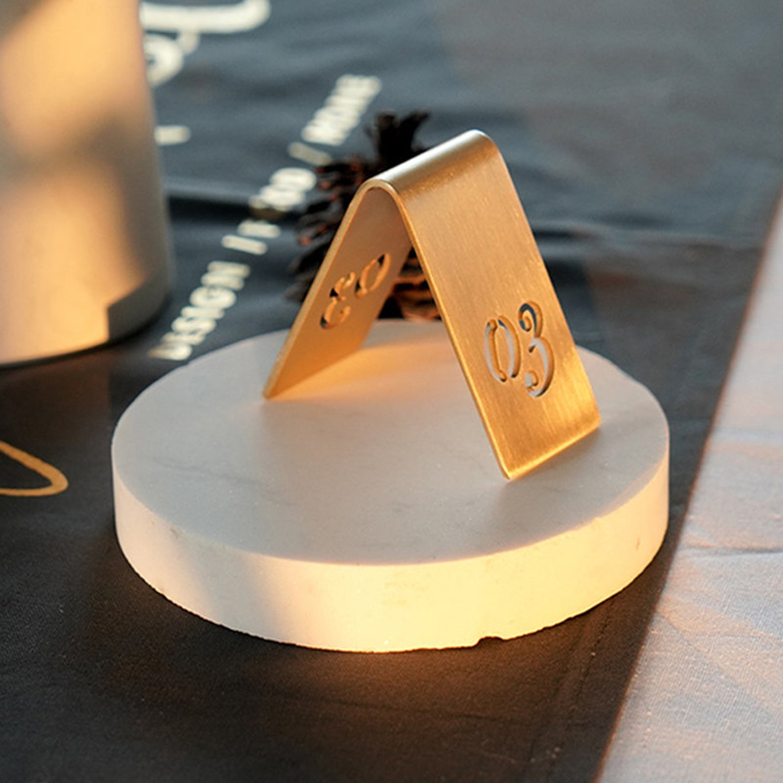 Brass Table Number Plates, Cafe Table Numbers, Doublesided Restaurant